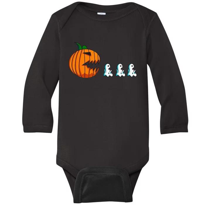 Pumpkin Ghosts Funny Halloween For Women Kids Men Baby Long Sleeve Bodysuit