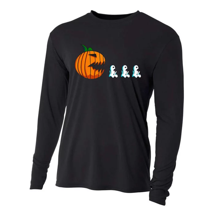 Pumpkin Ghosts Funny Halloween For Women Kids Men Cooling Performance Long Sleeve Crew