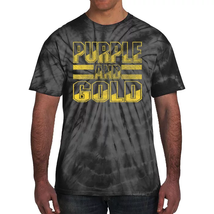 Purple & Gold Game Day Group For High School Football Tie-Dye T-Shirt