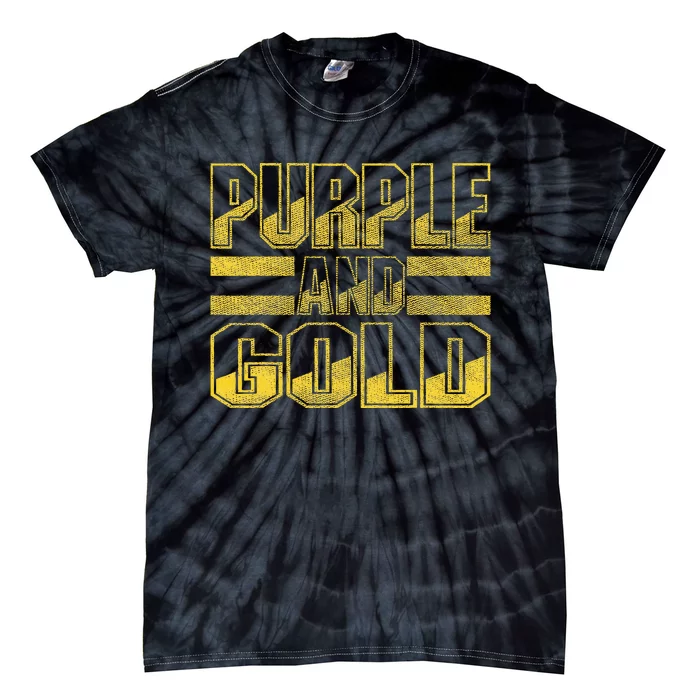 Purple & Gold Game Day Group For High School Football Tie-Dye T-Shirt