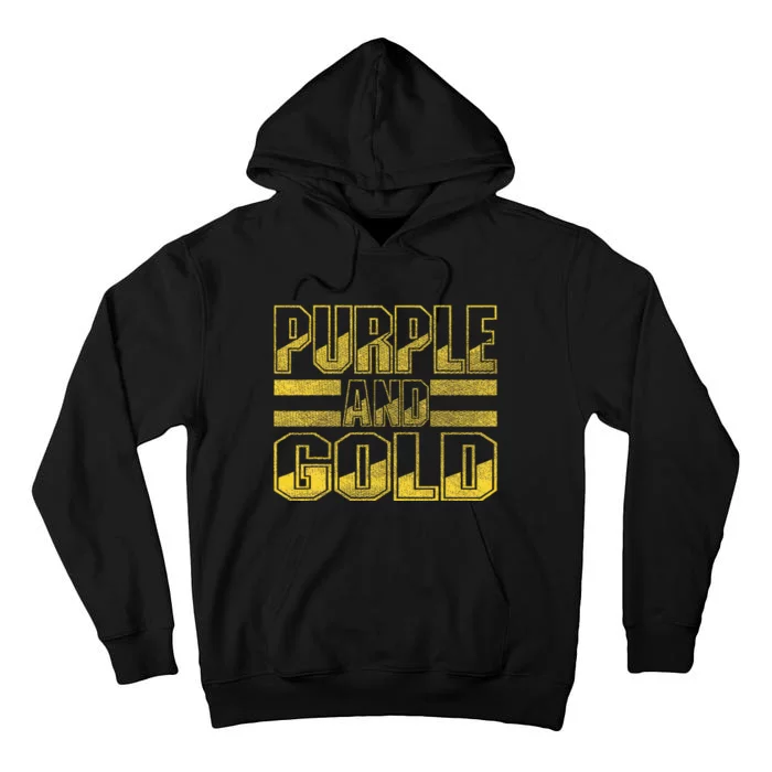 Purple & Gold Game Day Group For High School Football Tall Hoodie