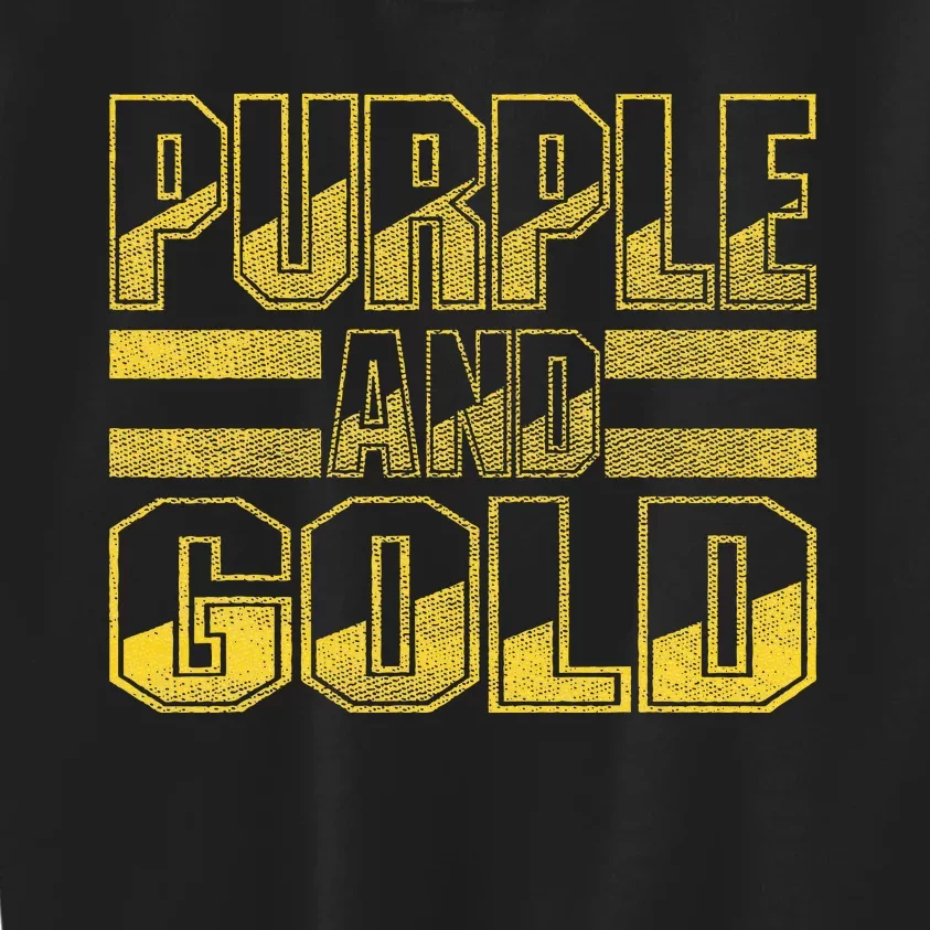 Purple & Gold Game Day Group For High School Football Kids Sweatshirt