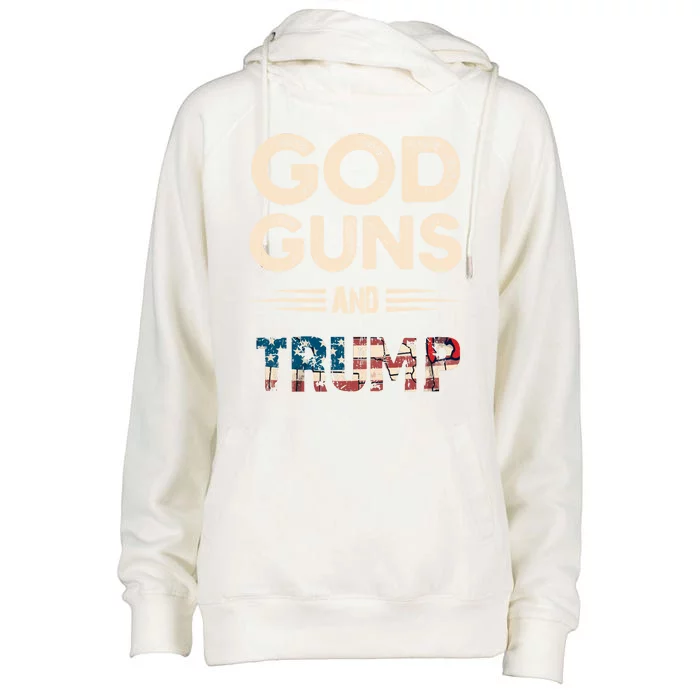 Pro God Guns And Trump Gift Womens Funnel Neck Pullover Hood