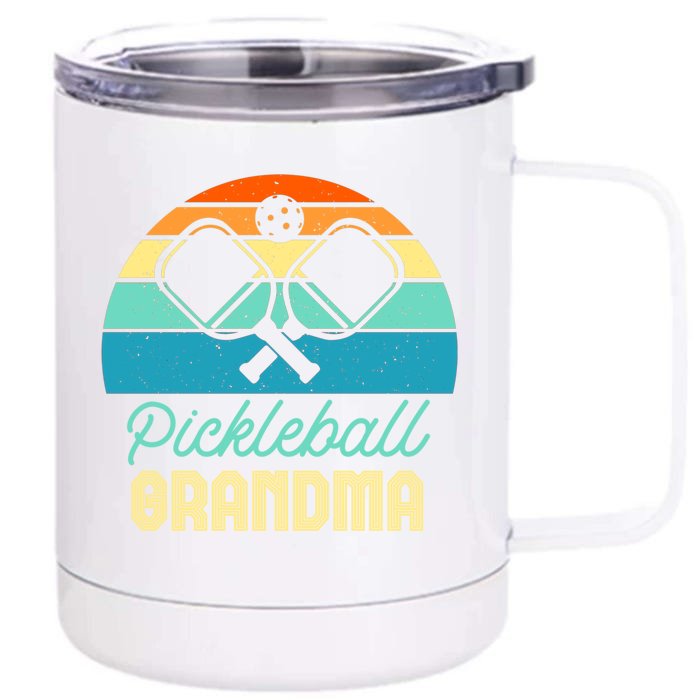 Pickleball Grandma Gift Front & Back 12oz Stainless Steel Tumbler Cup