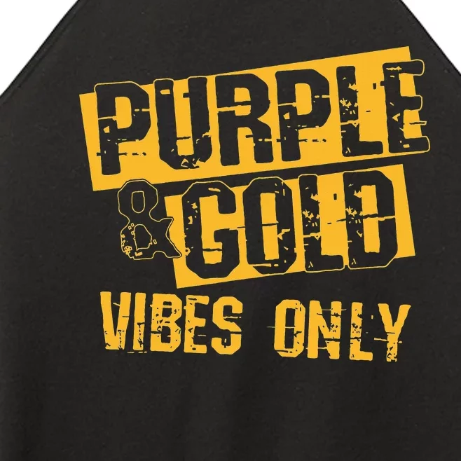 Purple & Gold Game Day Group for High School Football Women’s Perfect Tri Rocker Tank