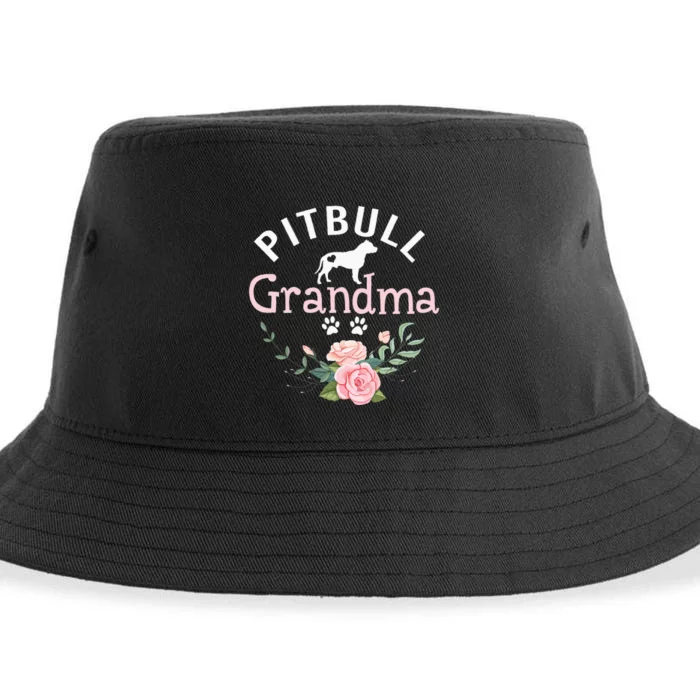 Pitbull Grandma Gifts Mom Pitbull Dog Lover Christmas Sustainable Bucket Hat