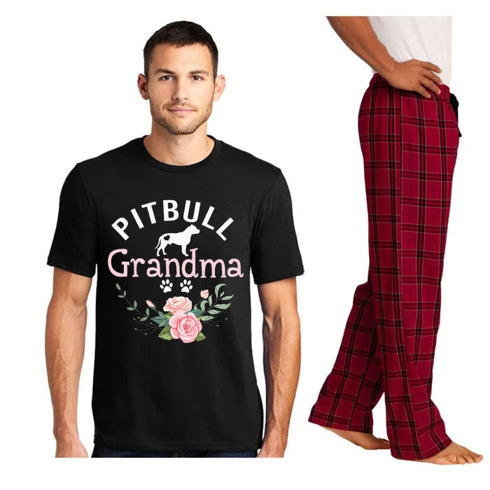 Pitbull Grandma Gifts Mom Pitbull Dog Lover Christmas Pajama Set