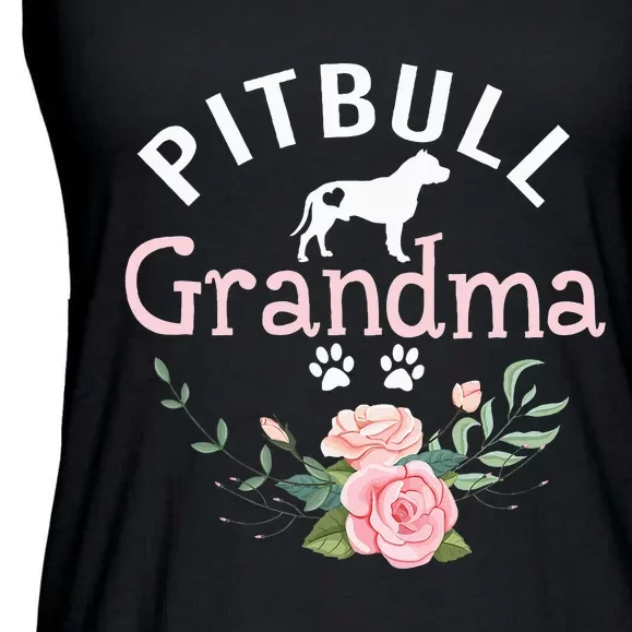 Pitbull Grandma Gifts Mom Pitbull Dog Lover Christmas Ladies Essential Flowy Tank