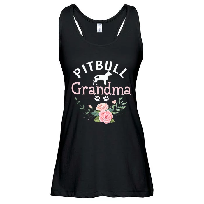 Pitbull Grandma Gifts Mom Pitbull Dog Lover Christmas Ladies Essential Flowy Tank