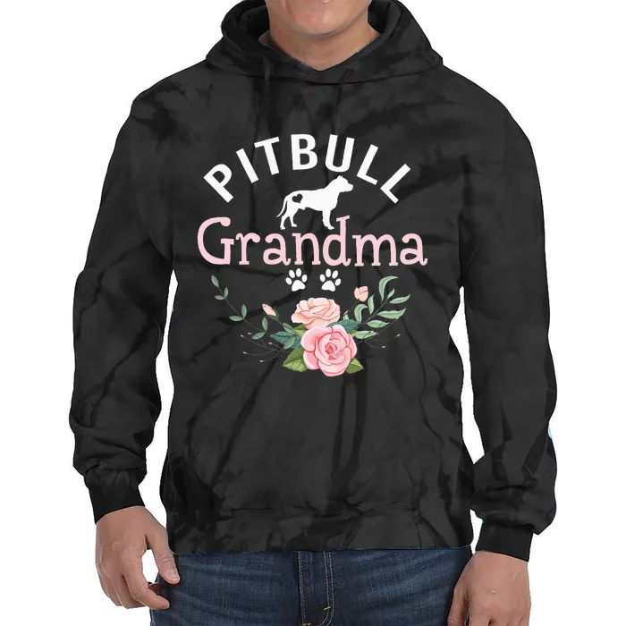 Pitbull Grandma Gifts Mom Pitbull Dog Lover Christmas Tie Dye Hoodie