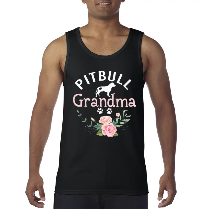 Pitbull Grandma Gifts Mom Pitbull Dog Lover Christmas Tank Top