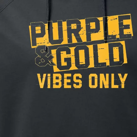 Purple & Gold Game Day Group For High School Football Performance Fleece Hoodie