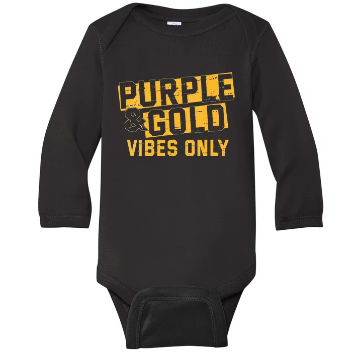 Purple & Gold Game Day Group For High School Football Baby Long Sleeve Bodysuit