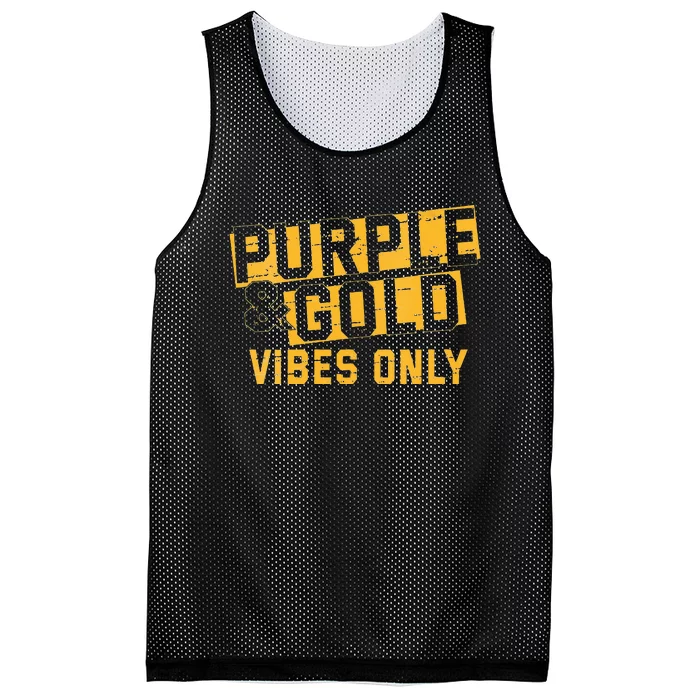 Purple & Gold Game Day Group For High School Football Mesh Reversible Basketball Jersey Tank