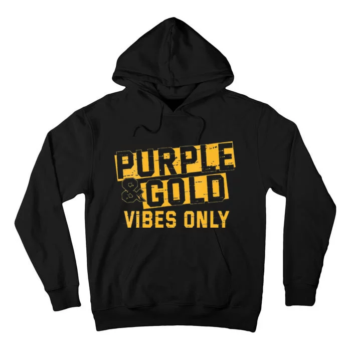 Purple & Gold Game Day Group For High School Football Tall Hoodie