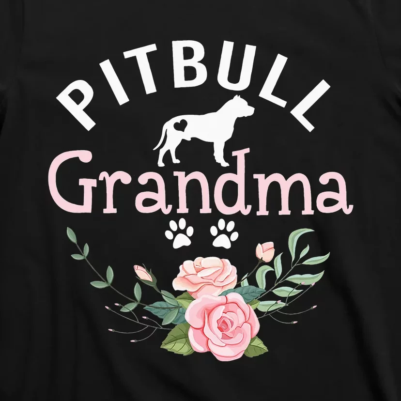 Pitbull Grandma Gifts Wo Mom Dog Lover T-Shirt