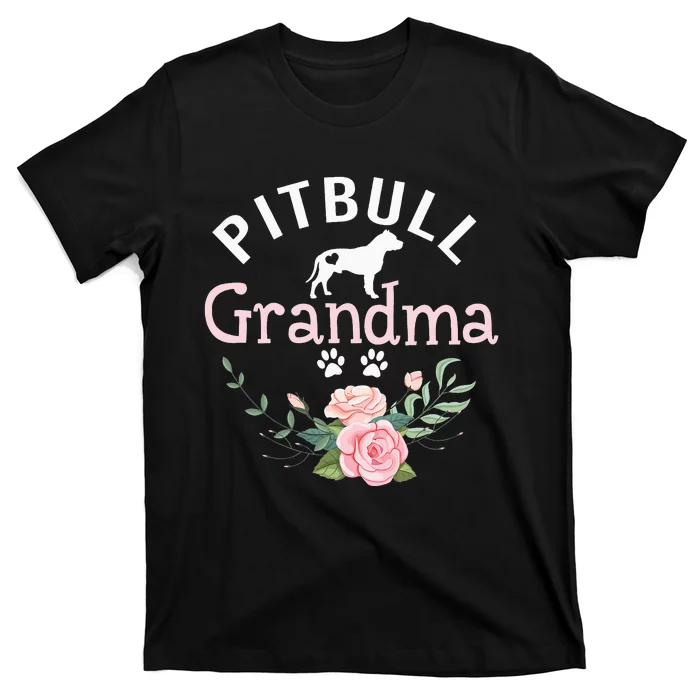 Pitbull Grandma Gifts Wo Mom Dog Lover T-Shirt