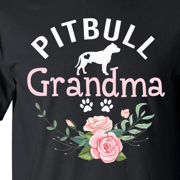 Pitbull Grandma Gifts Wo Mom Dog Lover Tall T-Shirt