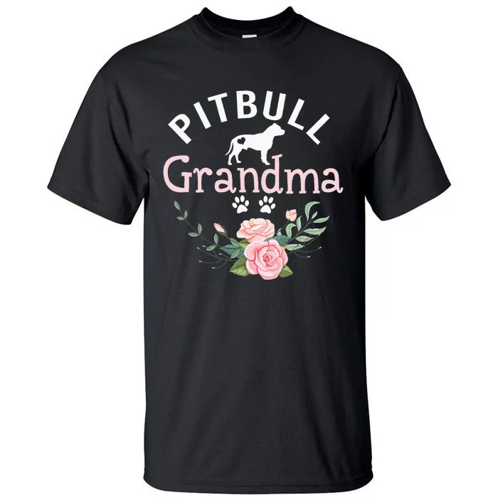 Pitbull Grandma Gifts Wo Mom Dog Lover Tall T-Shirt