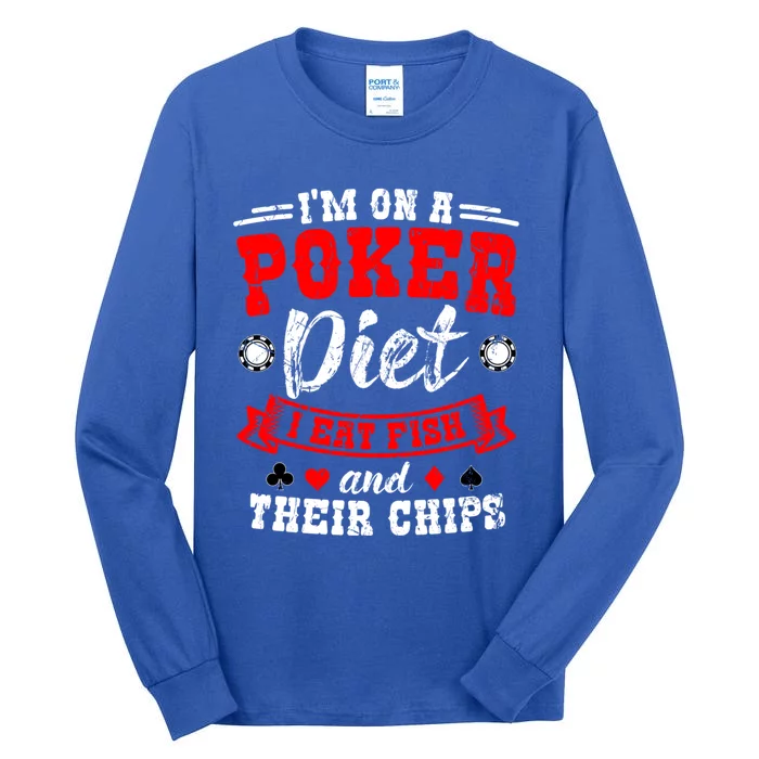 Poker Gambling Gambler Casino Card Hand Bluff Fold Gift Tall Long Sleeve T-Shirt