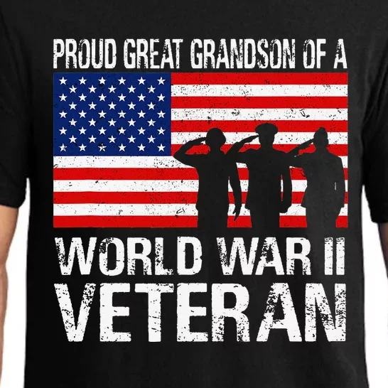 Proud Great Grandson of a WW II Veteran Family Matching Vet Pajama Set