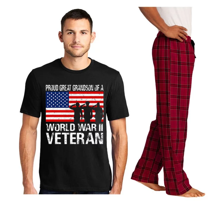 Proud Great Grandson of a WW II Veteran Family Matching Vet Pajama Set