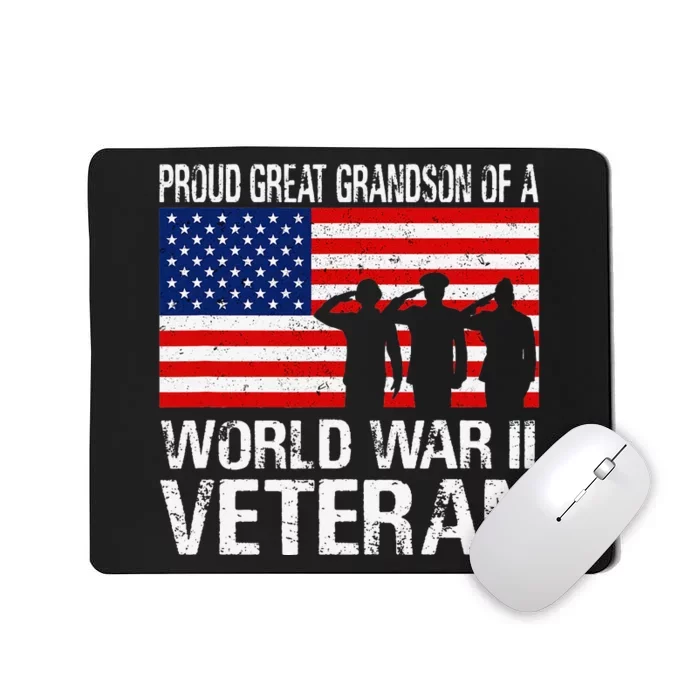 Proud Great Grandson of a WW II Veteran Family Matching Vet Mousepad