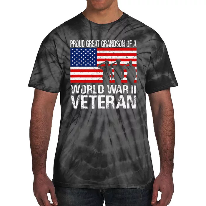 Proud Great Grandson of a WW II Veteran Family Matching Vet Tie-Dye T-Shirt