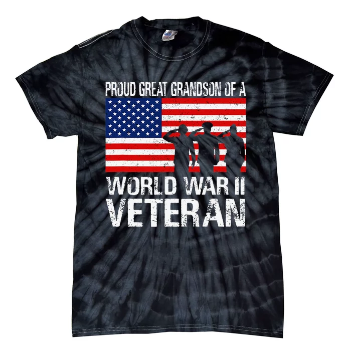 Proud Great Grandson of a WW II Veteran Family Matching Vet Tie-Dye T-Shirt