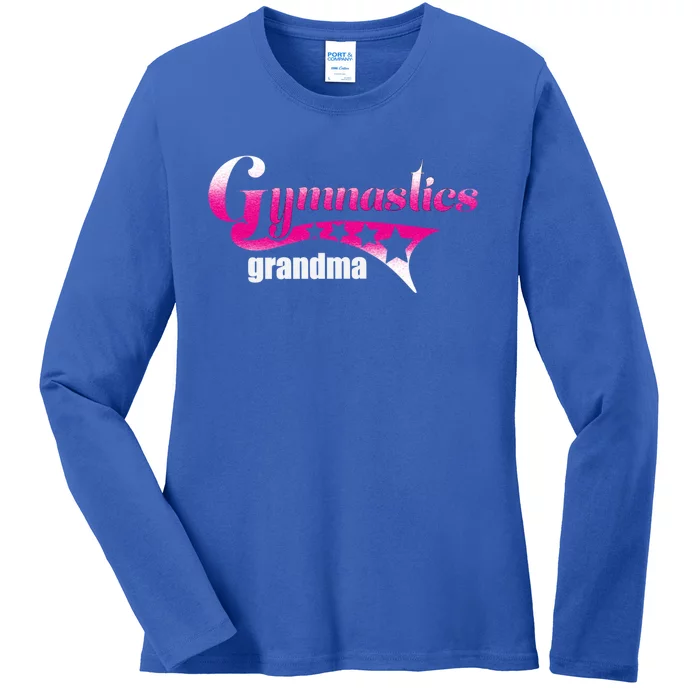 Proud Gymnastics Grandma Loves Gymnast Nana Competition Gift Ladies Long Sleeve Shirt