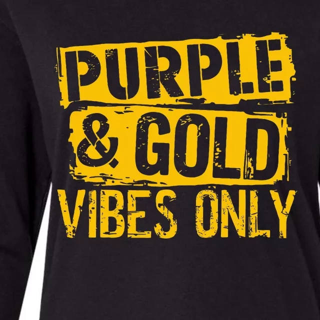 Purple & Gold Game Day Group For High School Football Womens Cotton Relaxed Long Sleeve T-Shirt