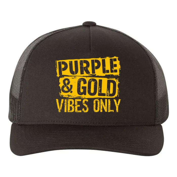 Purple & Gold Game Day Group For High School Football Yupoong Adult 5-Panel Trucker Hat