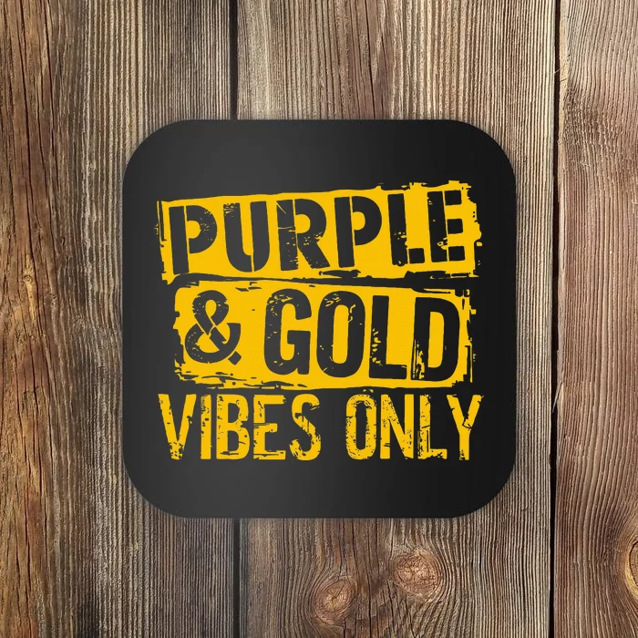 Purple & Gold Game Day Group For High School Football Coaster