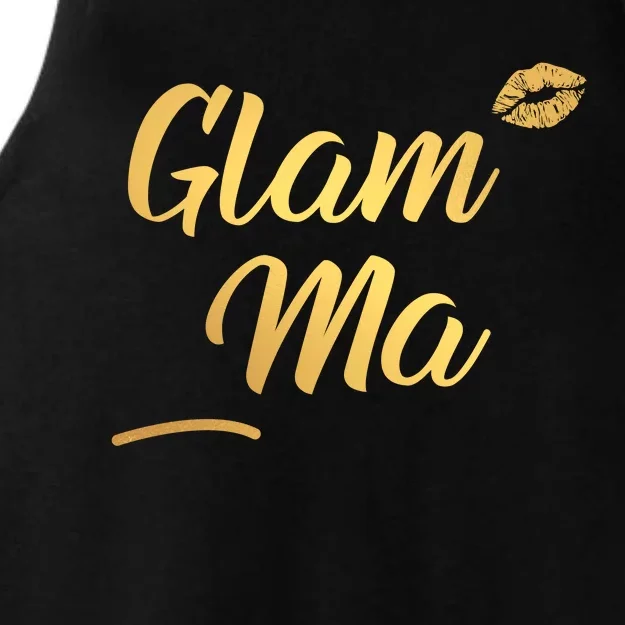 Perfect Glamma Glamma Granny Grandma Gold Kiss Present Gift Ladies Tri-Blend Wicking Tank