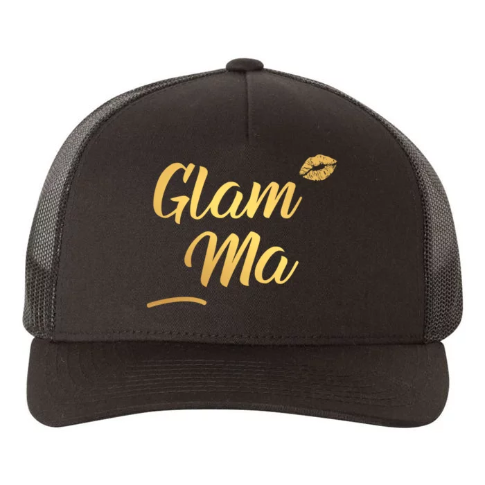 Perfect Glamma Glamma Granny Grandma Gold Kiss Present Gift Yupoong Adult 5-Panel Trucker Hat