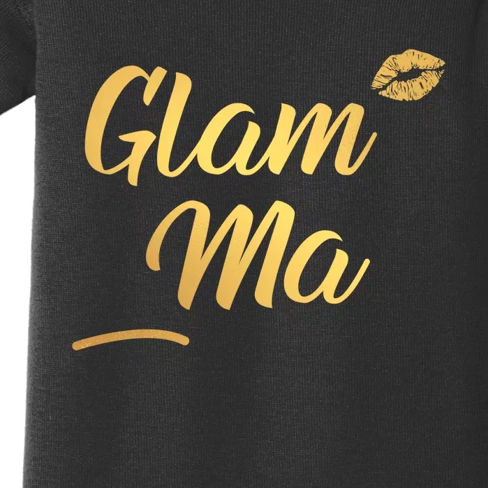 Perfect Glamma Glamma Granny Grandma Gold Kiss Present Gift Baby Bodysuit