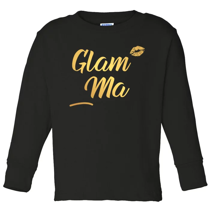 Perfect Glamma Glamma Granny Grandma Gold Kiss Present Gift Toddler Long Sleeve Shirt