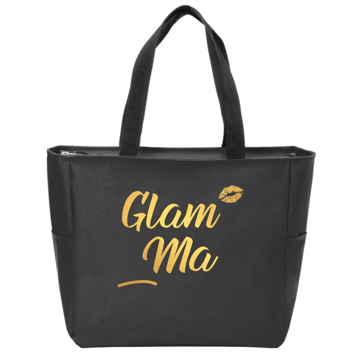 Perfect Glamma Glamma Granny Grandma Gold Kiss Present Gift Zip Tote Bag