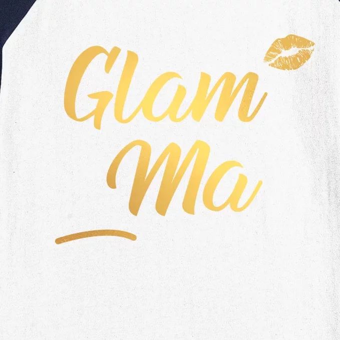 Perfect Glamma Glamma Granny Grandma Gold Kiss Present Gift Baseball Sleeve Shirt