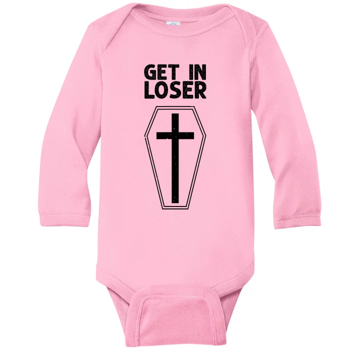 Pastel Goth Gift Funny Get In Loser Aesthetic Baby Long Sleeve Bodysuit