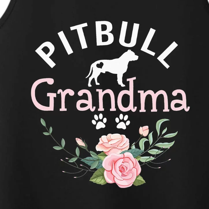 Pitbull Grandma Gifts Wo Mom Pitbull Dog Lover Christmas Performance Tank