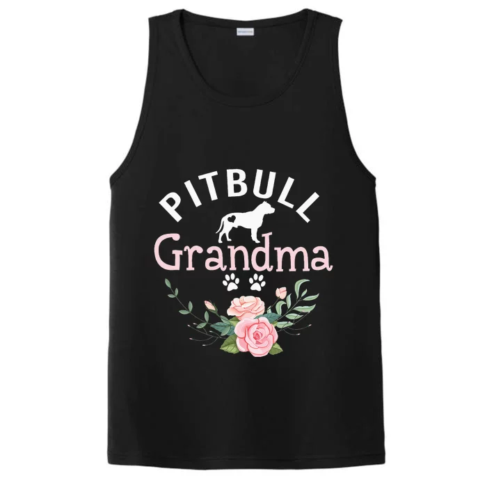 Pitbull Grandma Gifts Wo Mom Pitbull Dog Lover Christmas Performance Tank