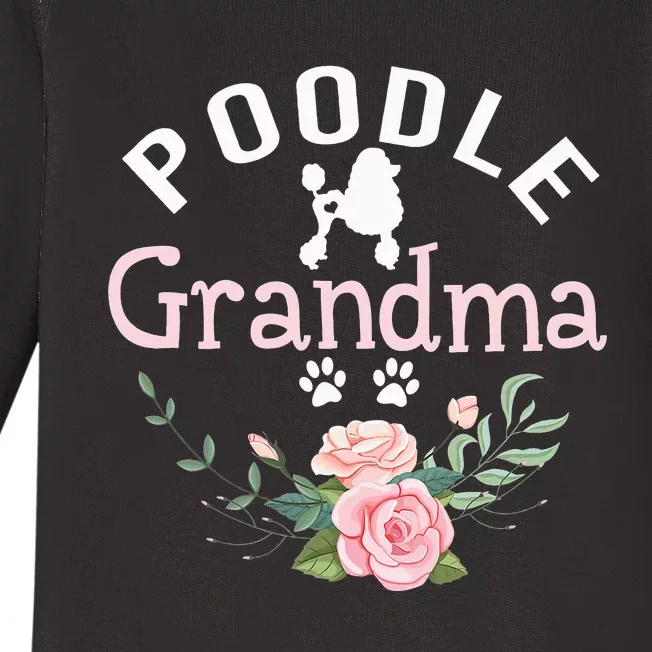 Poodle Grandma Gifts Wo Mom Poodle Dog Lover Christmas Baby Long Sleeve Bodysuit