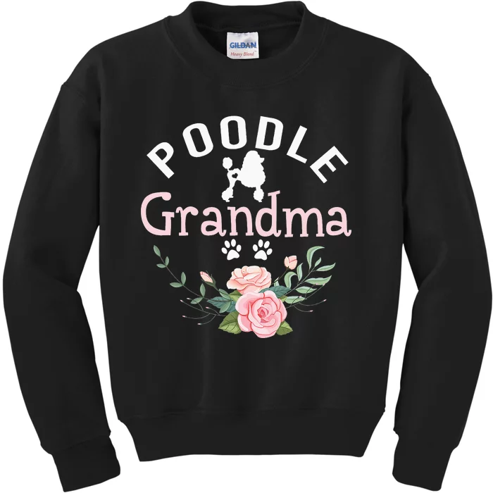 Poodle Grandma Gifts Wo Mom Poodle Dog Lover Christmas Kids Sweatshirt