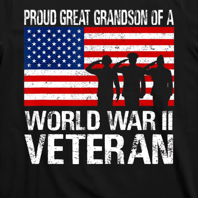 Proud Great Grandson Of A Ww Ii Veteran Family Matching Vet T-Shirt