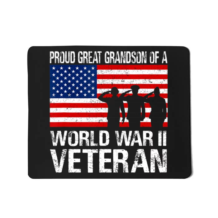 Proud Great Grandson Of A Ww Ii Veteran Family Matching Vet Mousepad