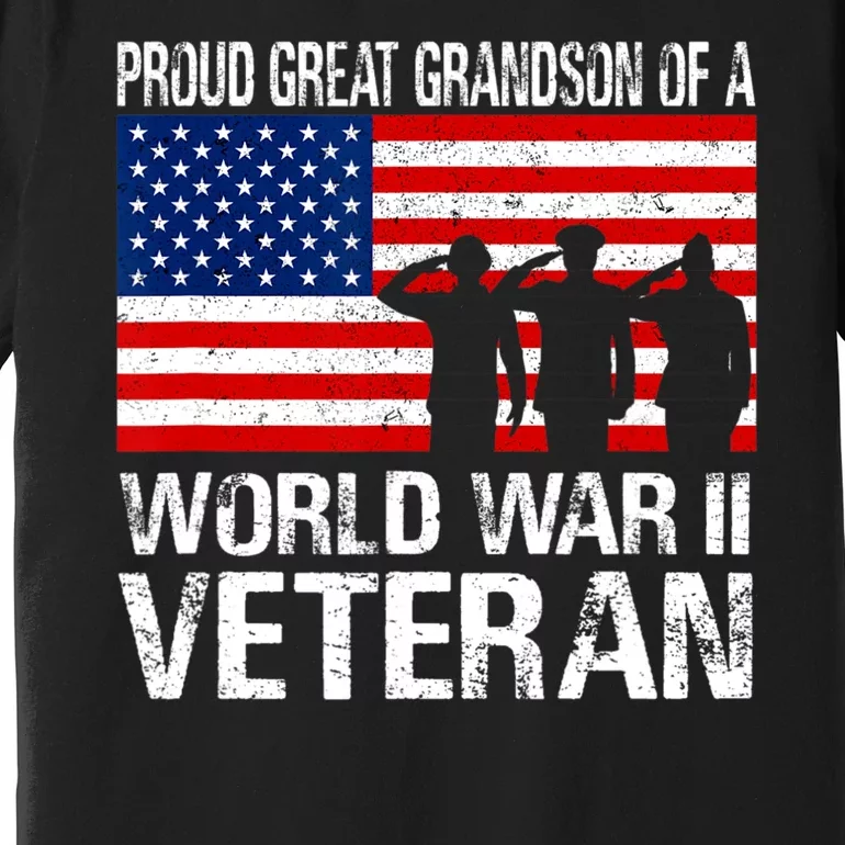 Proud Great Grandson Of A Ww Ii Veteran Family Matching Vet Premium T-Shirt