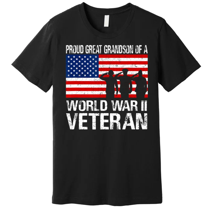 Proud Great Grandson Of A Ww Ii Veteran Family Matching Vet Premium T-Shirt