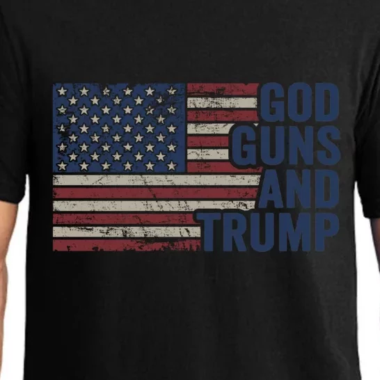 Pro God Gun Funny God Guns And Trump Pajama Set