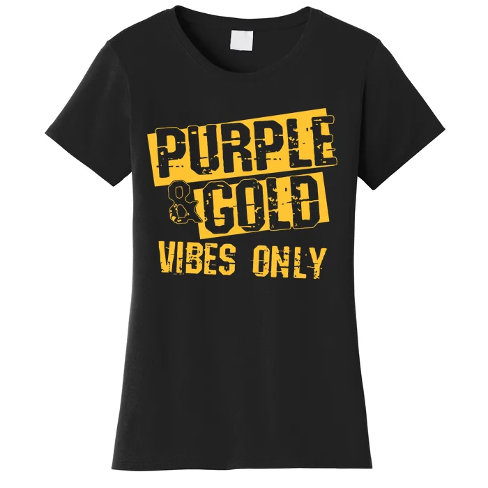 Purple & Gold Game Day Group For High School Football Women's T-Shirt